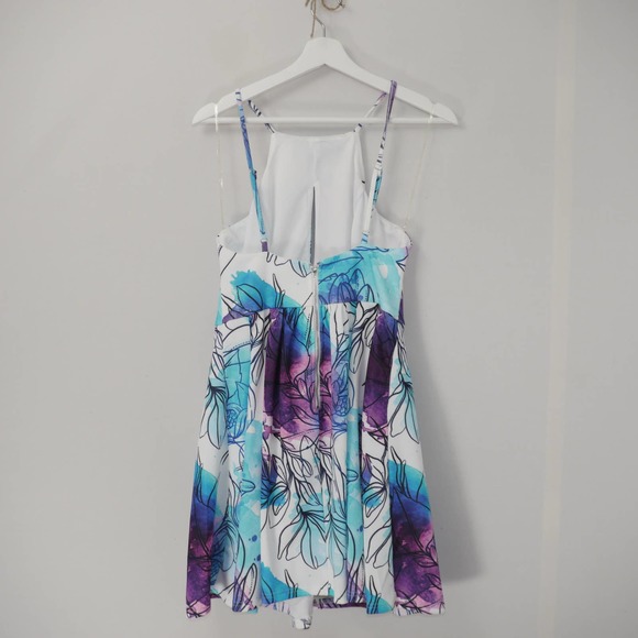 Tiger Mist Floral Watercolor Print Dress Size M - Picture 7 of 12